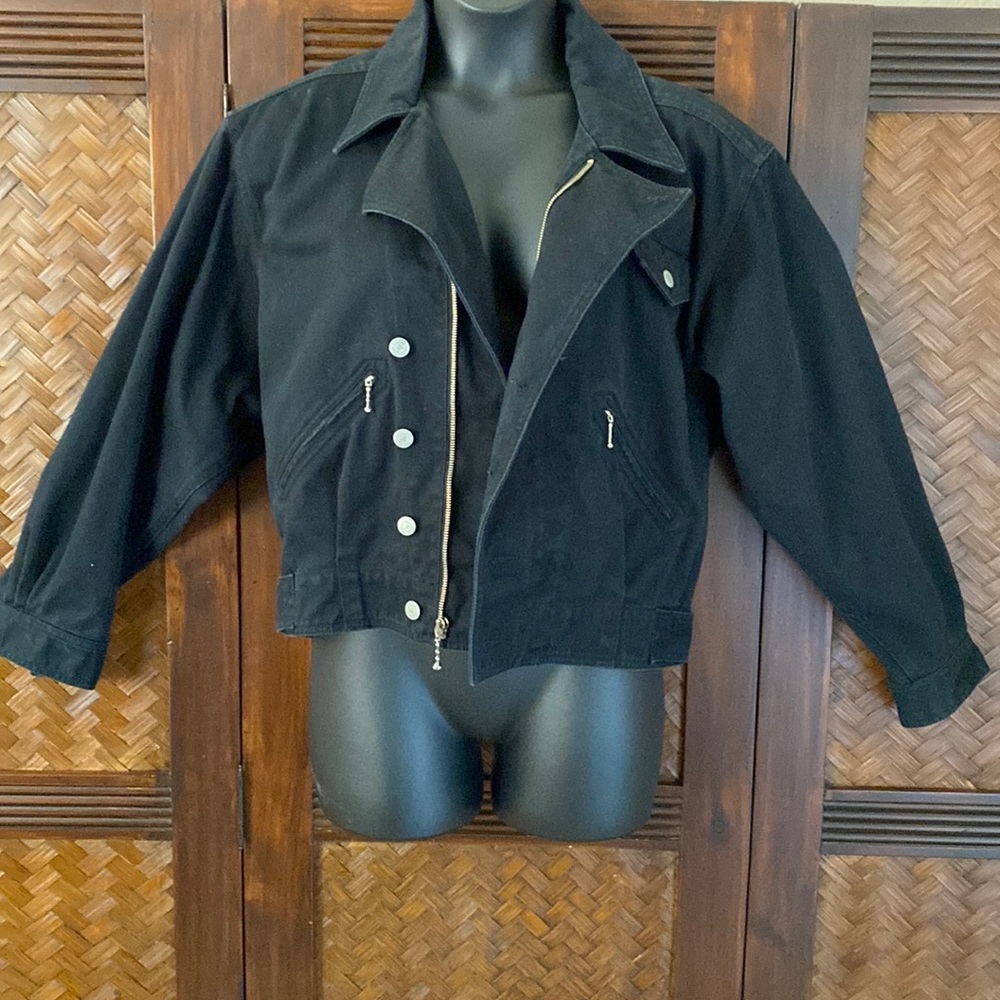 LIZWEAR Liz Claiborne - Vintage Black Jean Moto ‘86